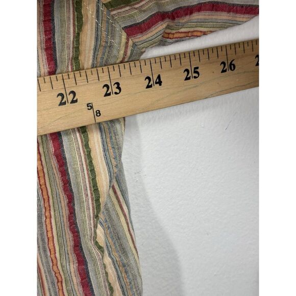 Scully‎ Top Button Up Women XL Western Rodeo Stripped  Flip Cuff Long Sleeve - Picture 7 of 9